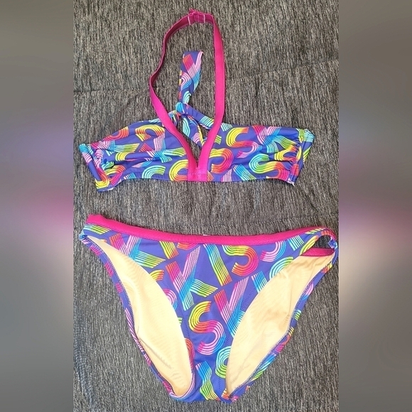 Victoria's Secret Swim Rainbow Kiss Bikini, Bottom Size Large, Top Size Medium - Picture 1 of 3